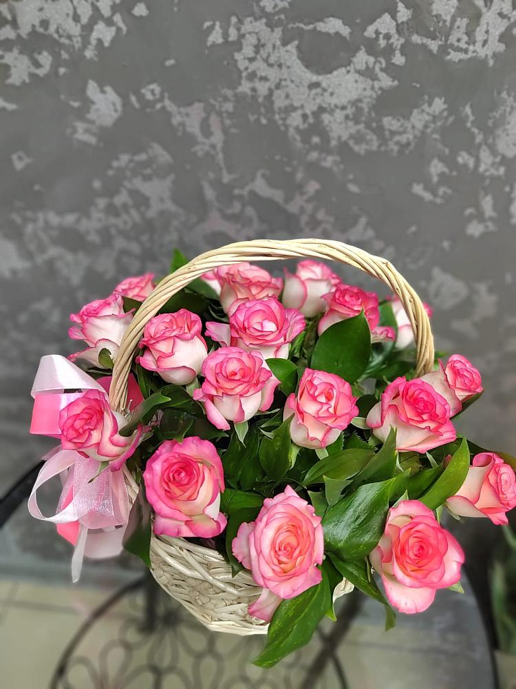 Цветочная композиция из Розы в корзине в Вязниках