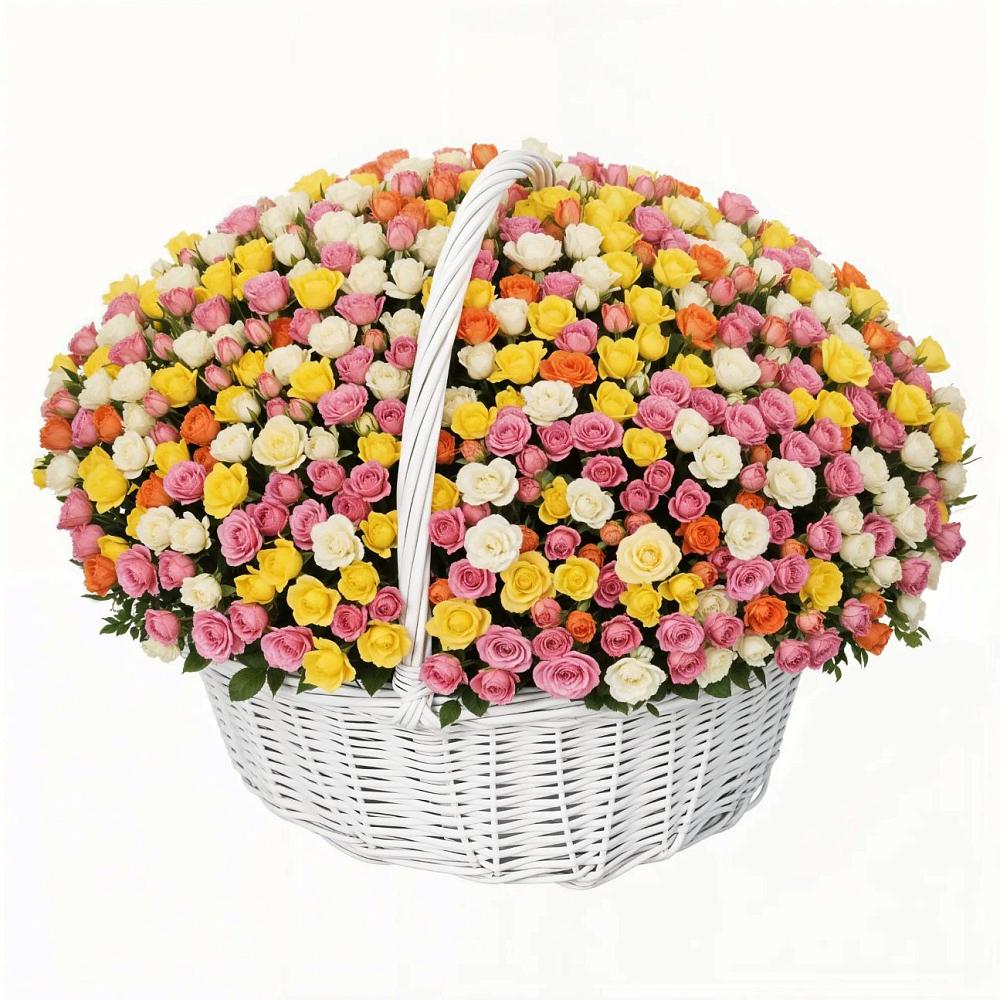 Премиум корзина Кустовых Роз в Вязниках Премиум букет из: Розы в Вязниках