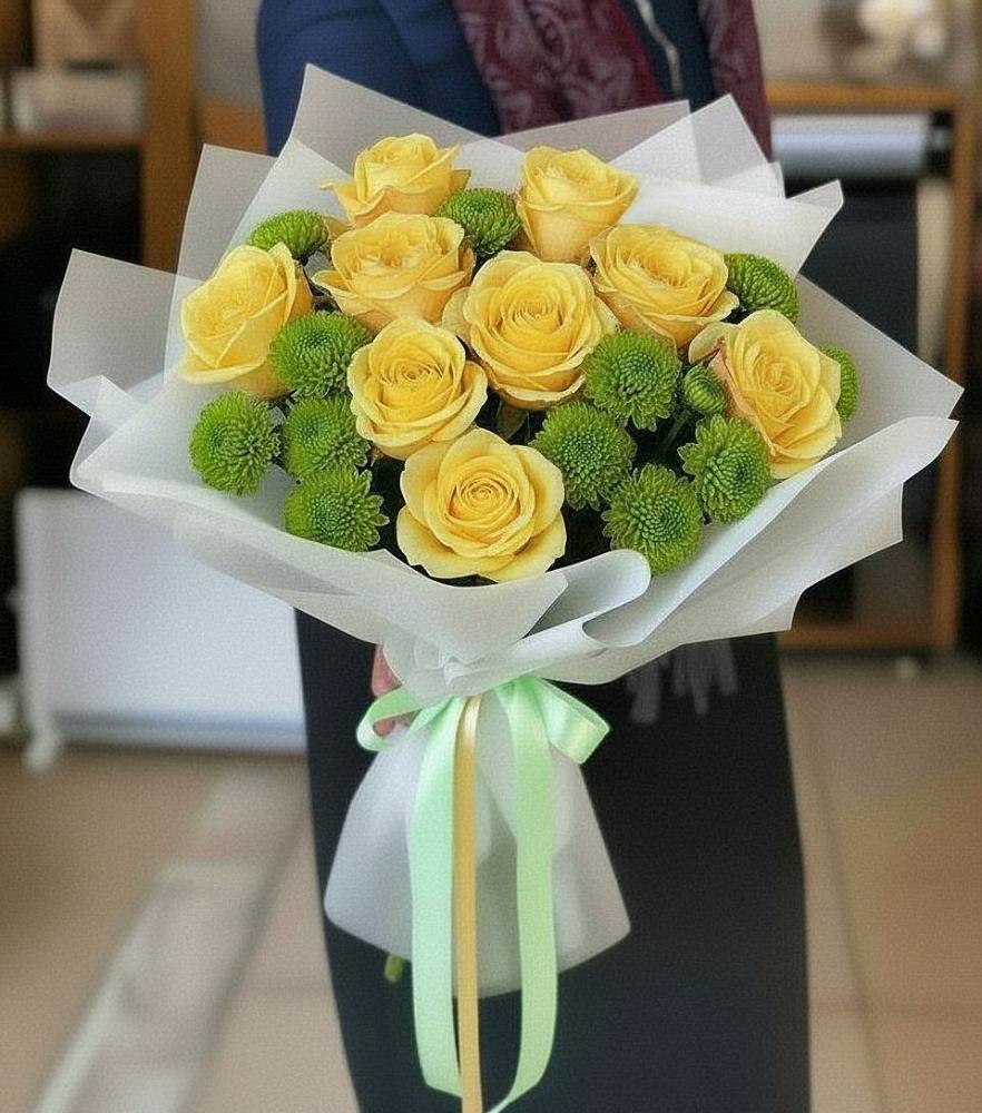 Букет цветов из: Хризантемы и Розы в Вязниках