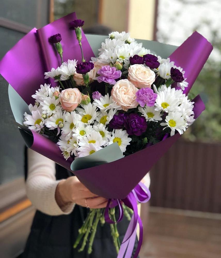 Букет цветов из: Хризантемы, Гвоздики и Розы в Вязниках