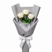 Букет 3 белые розы в Вязниках