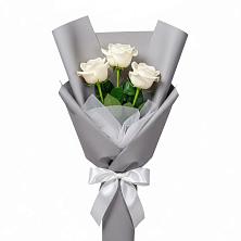 Букет 3 белые розы в Вязниках Букет 3 белые розы в Вязниках