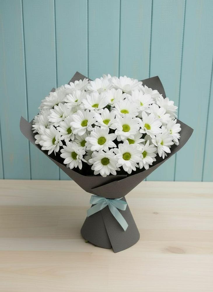 Букет белые хризантемы в Вязниках Букет цветов из: Хризантемы в Вязниках