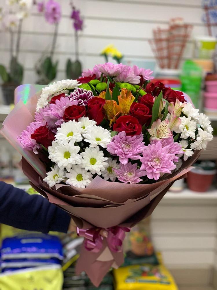 Букет цветов из: Розы, Хризантемы и Альстромерии в Вязниках
