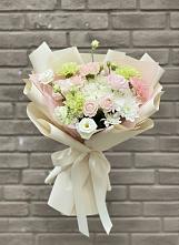 Букет цветов из:  Гвоздики, Розы, Лизиантусы и Хризантемы в Вязниках