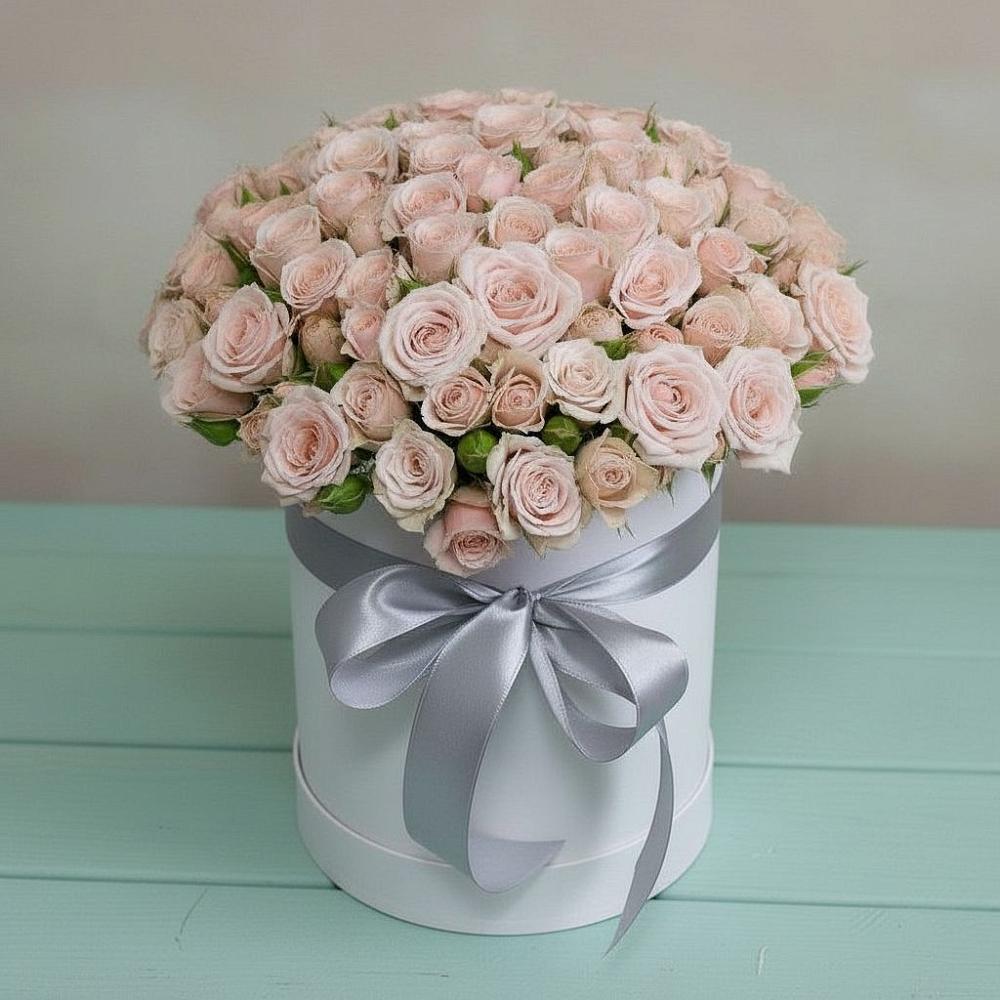 Композиция утонченная красота в Вязниках Цветочная композиция из Розы в шляпной коробке в Вязниках