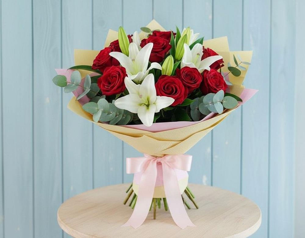 Букет цветов из: Лилии и Розы в Вязниках